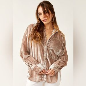 EUC Free People, Night Skies Velvet Mushroom Top - worn once!